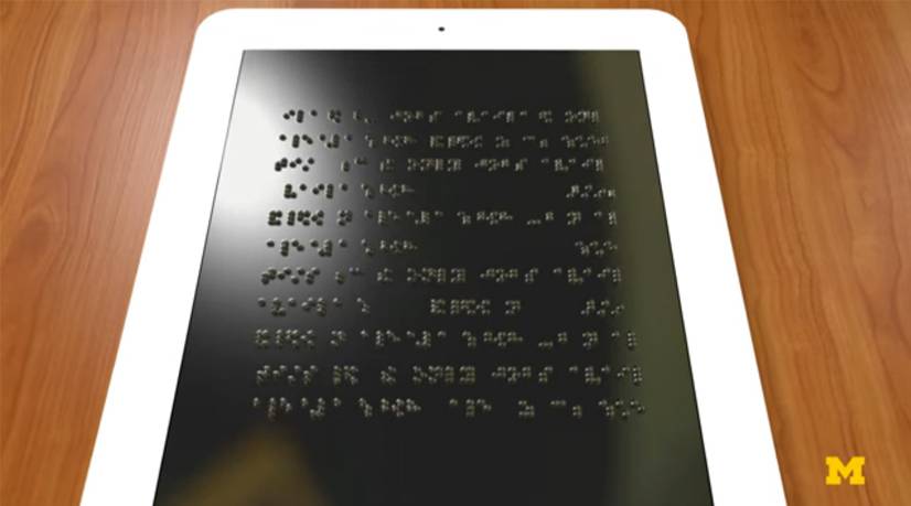 En la Universidad de Michigan desarrollan una tablet con pantalla en Braille para personas con discapacidad visual